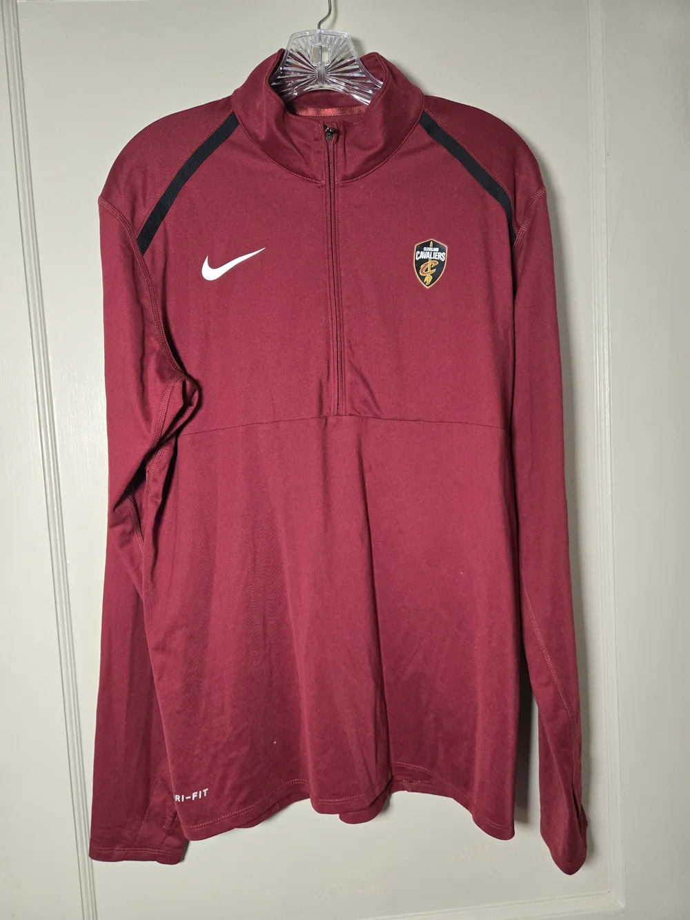 Nike Men’s Maroon Half-Zip Pullover Jacket - Cavaliers Logo